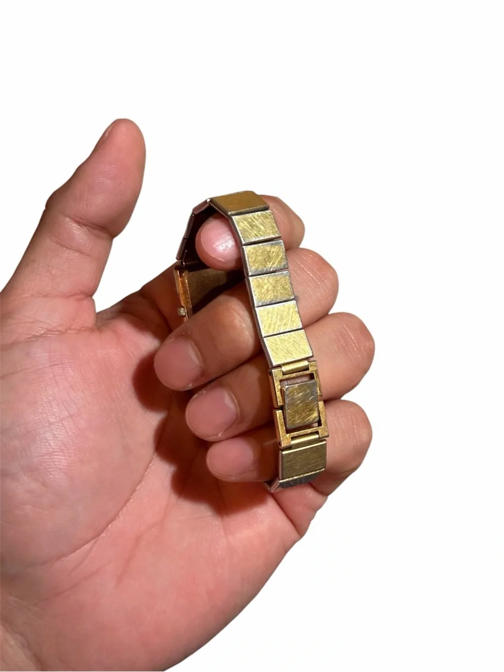 Vintage Seiko Gold-Tone Rectangular Analog Watch